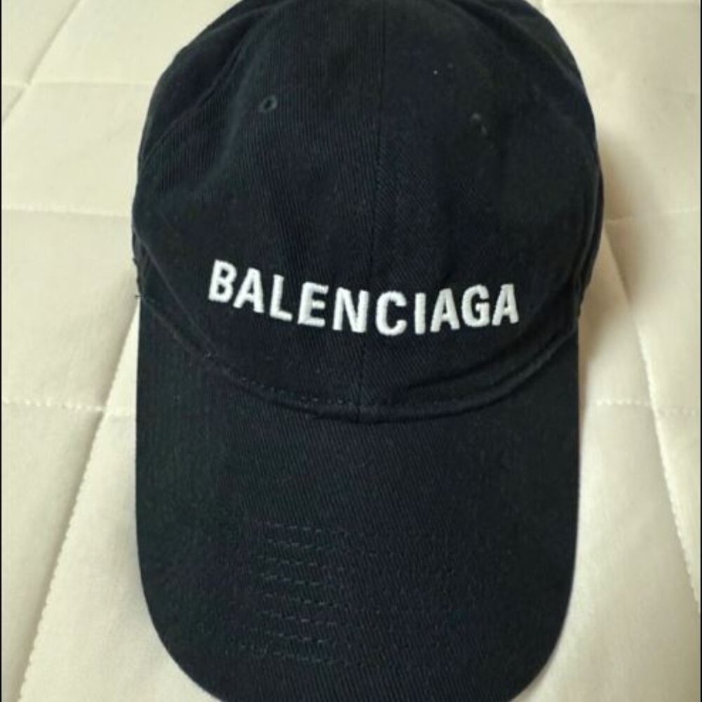 Balenciaga Dark Cap with White Embroidery